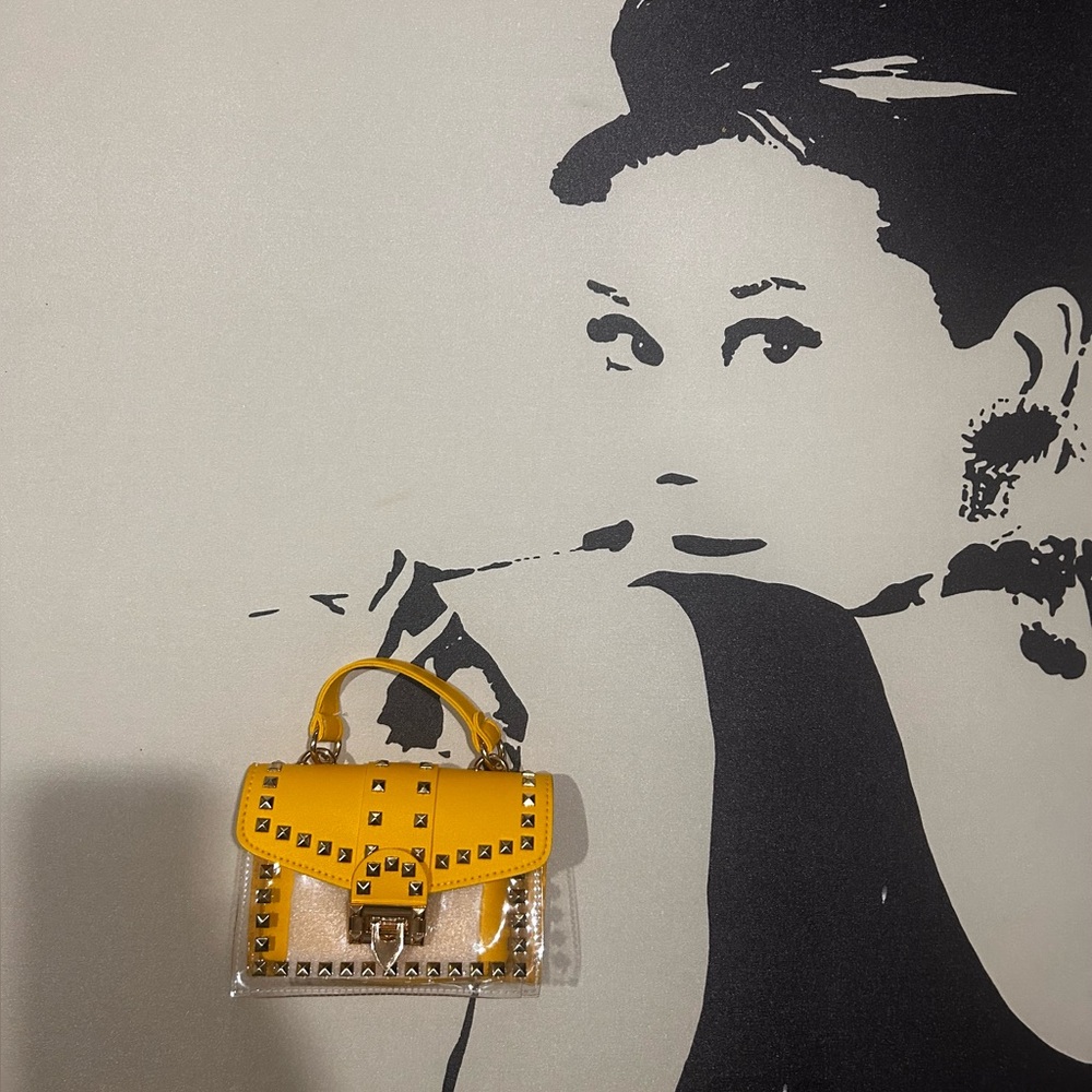 Yellow Studded Handbag